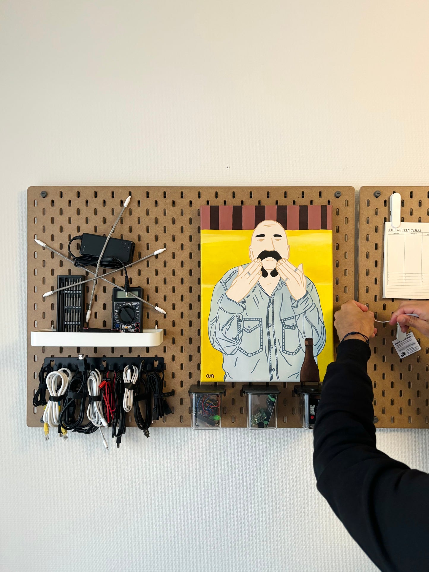 I may be bald, but look at my cool mustache!